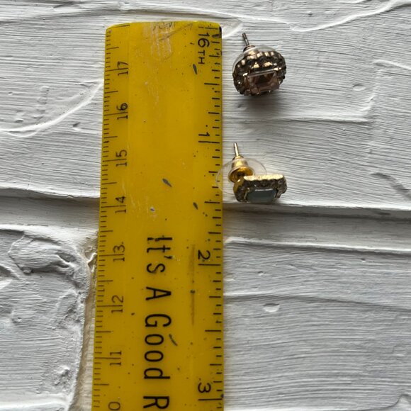 Pale Pink & Light green post pierced earrings -2 prs. - Picture 7 of 7